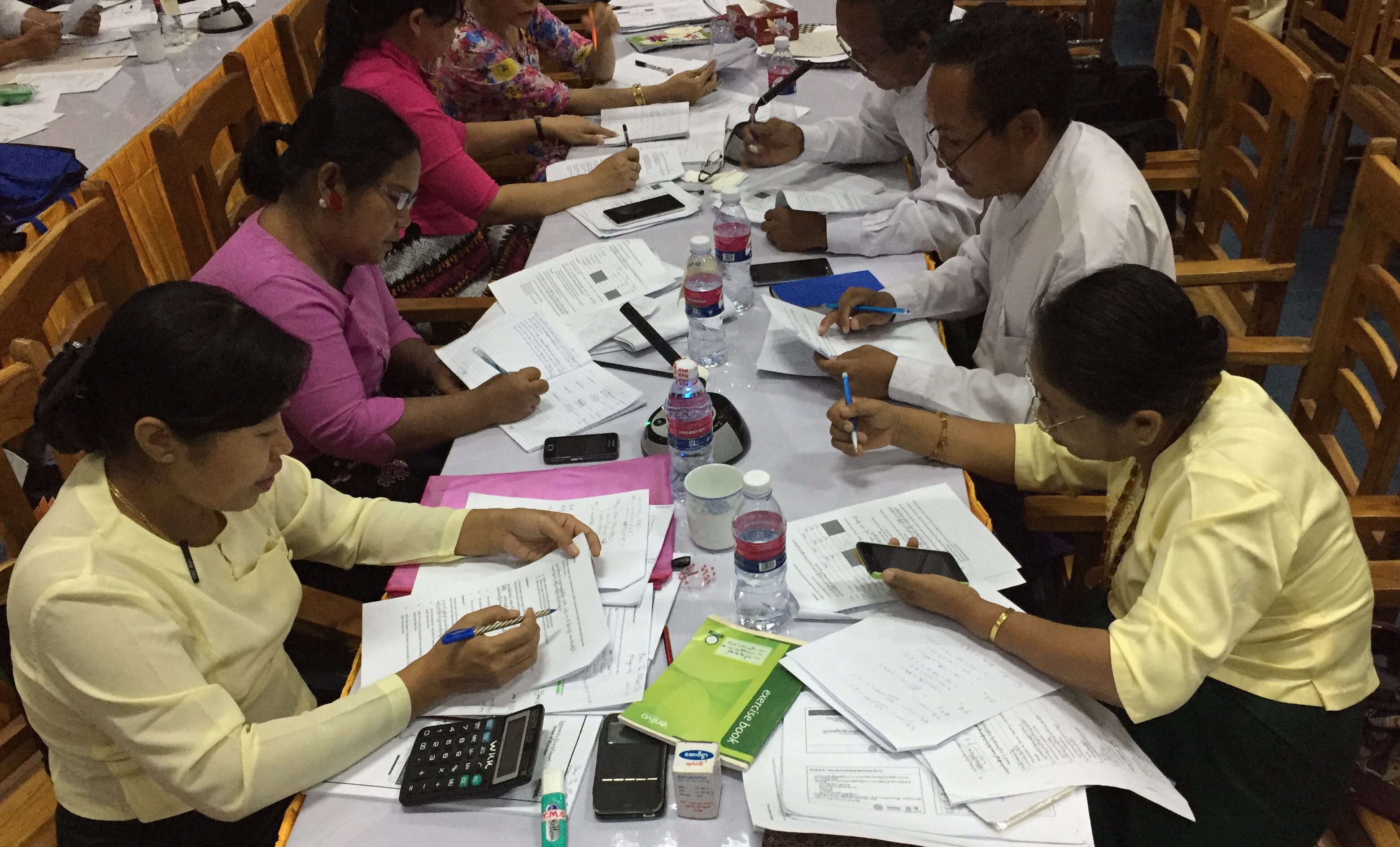 Ministry of Education officers participate in a training in Myanmar in May - June 2017. 